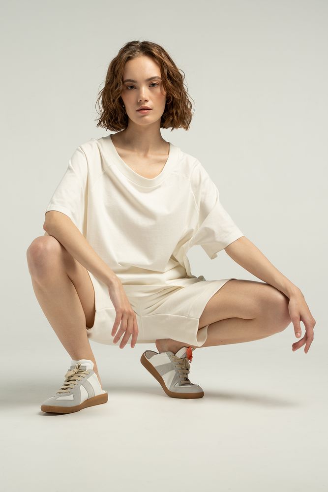 Футболка унисекс оверсайз T2, молочно-белая-4