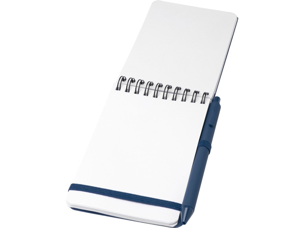 Блокнот Thalaasa формата А6 в твердой обложке из океанического пластика с шариковой ручкой - Синий-3