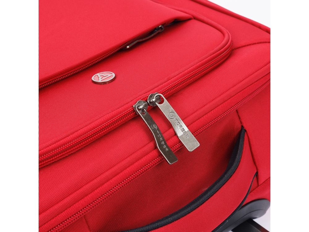 Чемодан TORBER Brosno, красный, нейлон 600D, 36,5 х 14 х 54 см, 32 л-6
