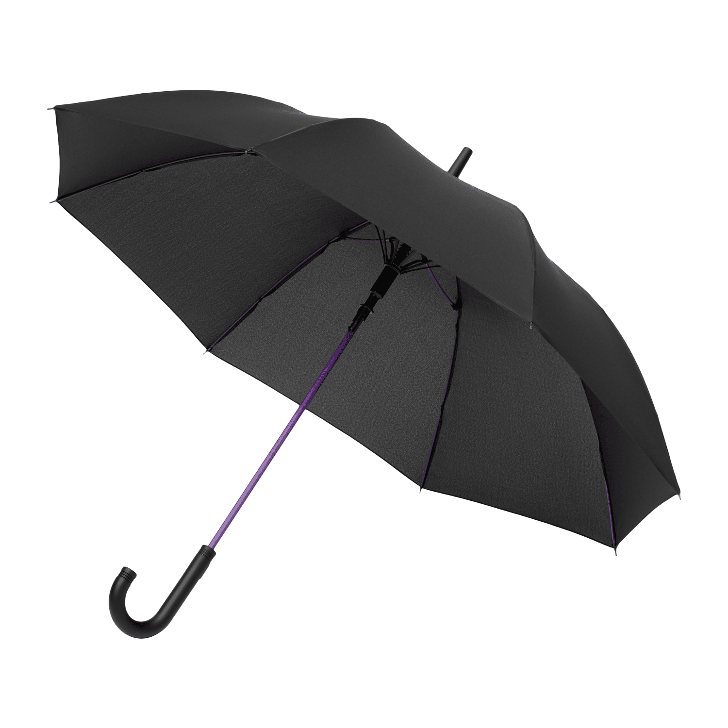 Зонт-трость Quantum, черный/фиолетовый-0
