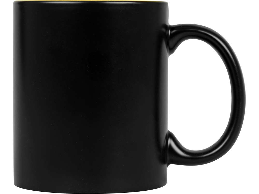 Кружка с покрытием для гравировки Subcolor BLK, черный/желтый-2