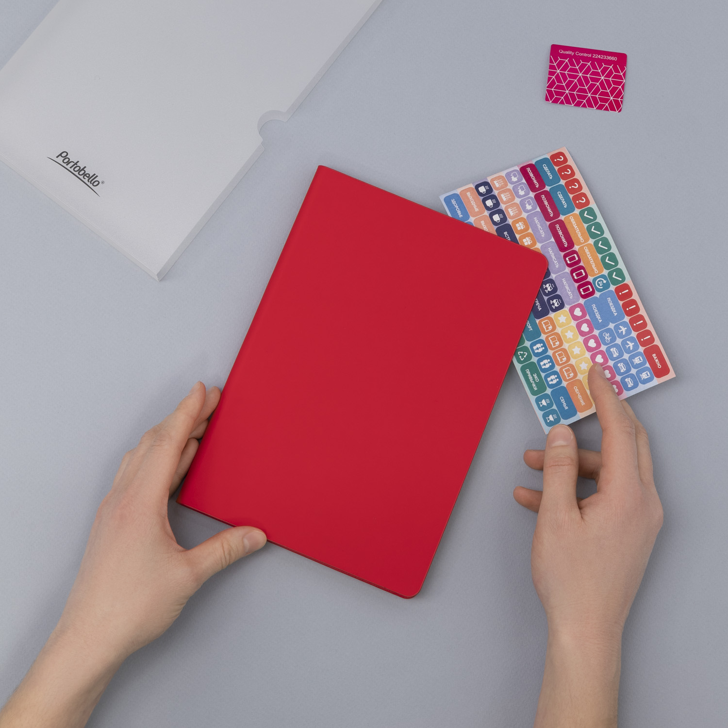 Ежедневник Спарк (Spark) недатированный, красный (с упаковкой, со стикерами)-9