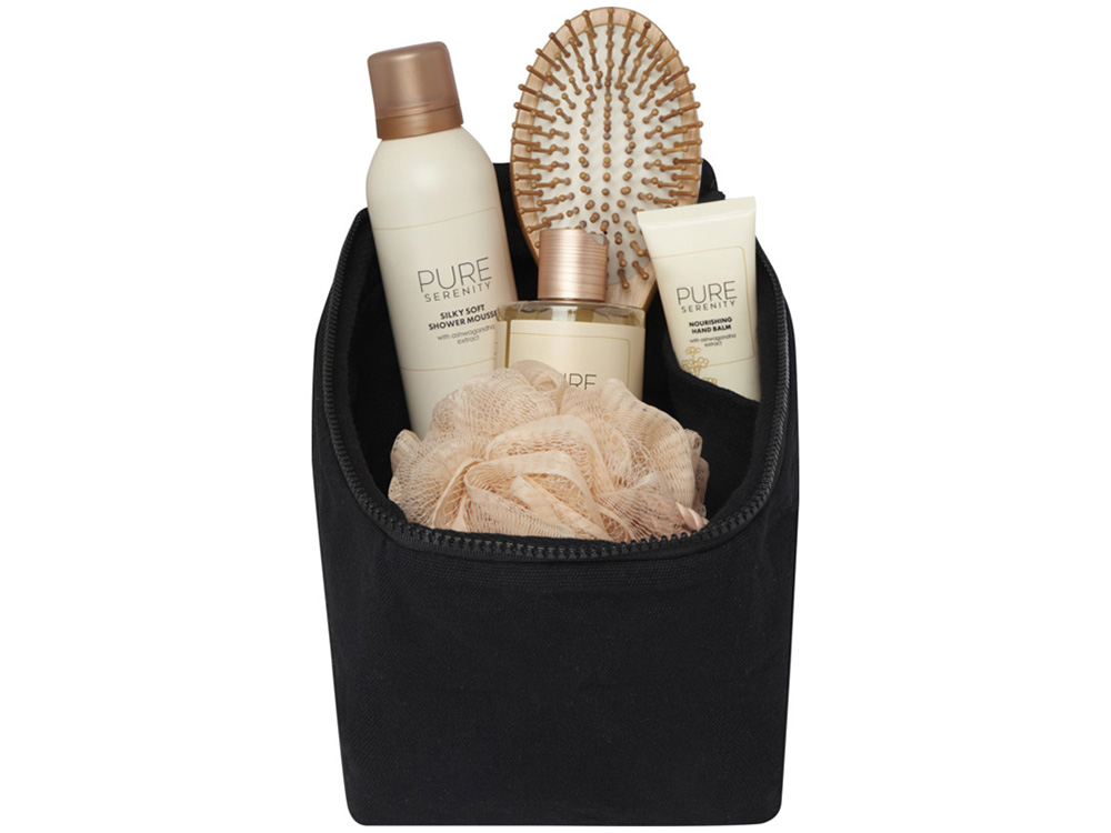 Органайзер для туалетных принадлежностей из переработанного материала Pack 500 г/м² Aware™ - сплошной черный-2