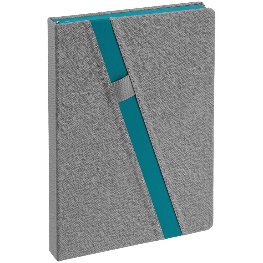 Ежедневник Rubikon на заказ, недатированный серо-бирюзовый-0