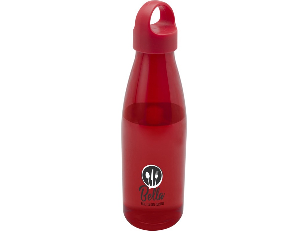 Bergen бутылка для воды объемом 800 мл из переработанной пластмассы, красный-3