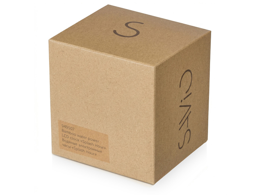 Водяные часы из бамбука Splash Hour, черный-4
