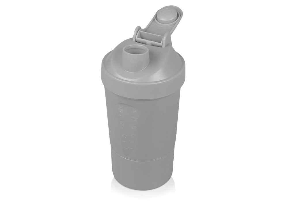 Шейкер для спортивного питания Level Up, серый-1