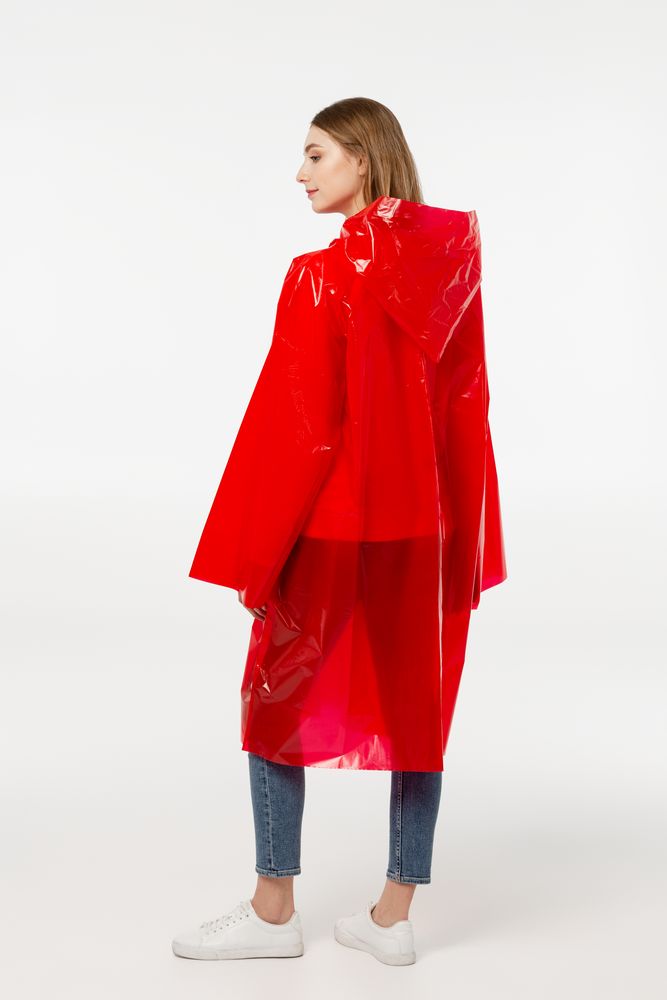 Дождевик-плащ CloudTime, красный-4