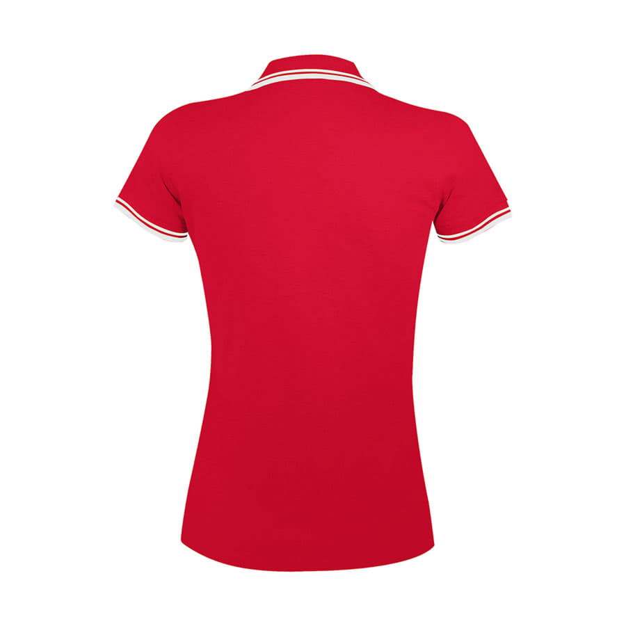 Поло женское PASADENA WOMEN 200, красный, белый-4