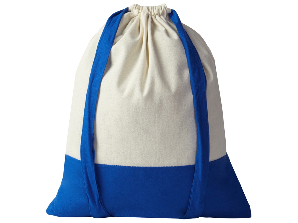 Рюкзак-мешок Cotton из хлопка 170 г, натуральный/синий-1