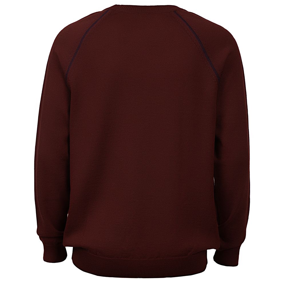 Джемпер Stitch с контрастной отделкой, бордовый с синим-2