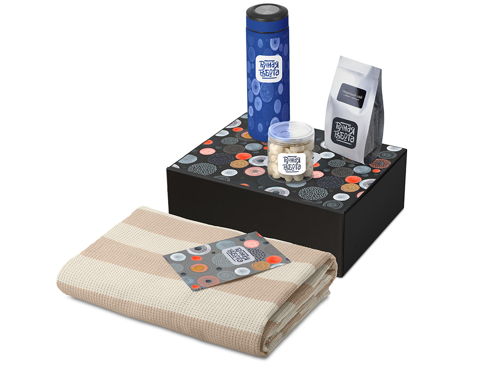 Подарочный набор Re:y. Warm с пледом, термосом и чаем-0