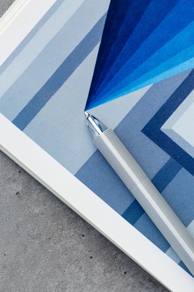 Ручка шариковая PF One, серебристая-3