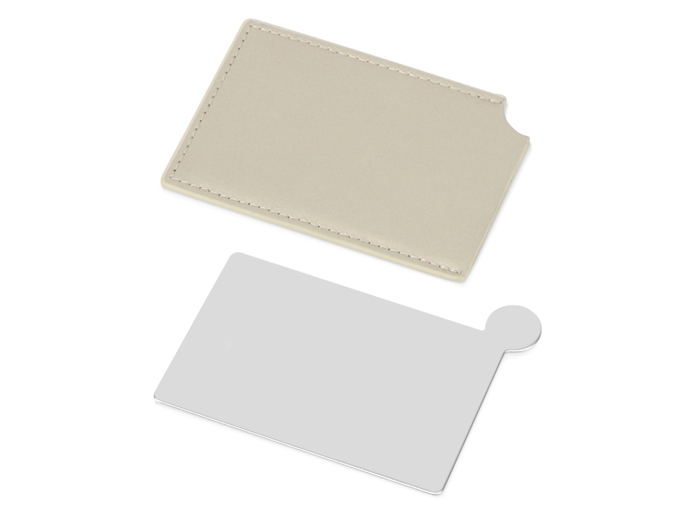 Зеркало в чехле Style, серебристый/бежевый-2