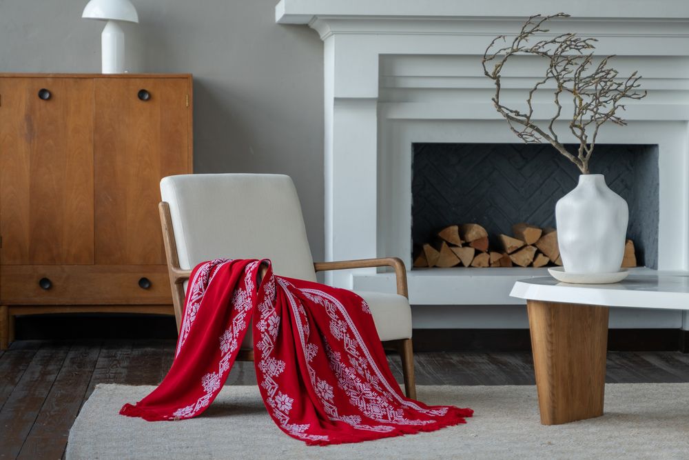 Плед Onego, красный-3