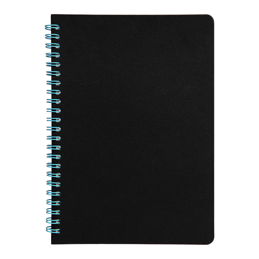 Блокнот на двойной пружине HELIX, 143 х 205 мм, черный с голубым, блок в линейку, черный, голубой-1