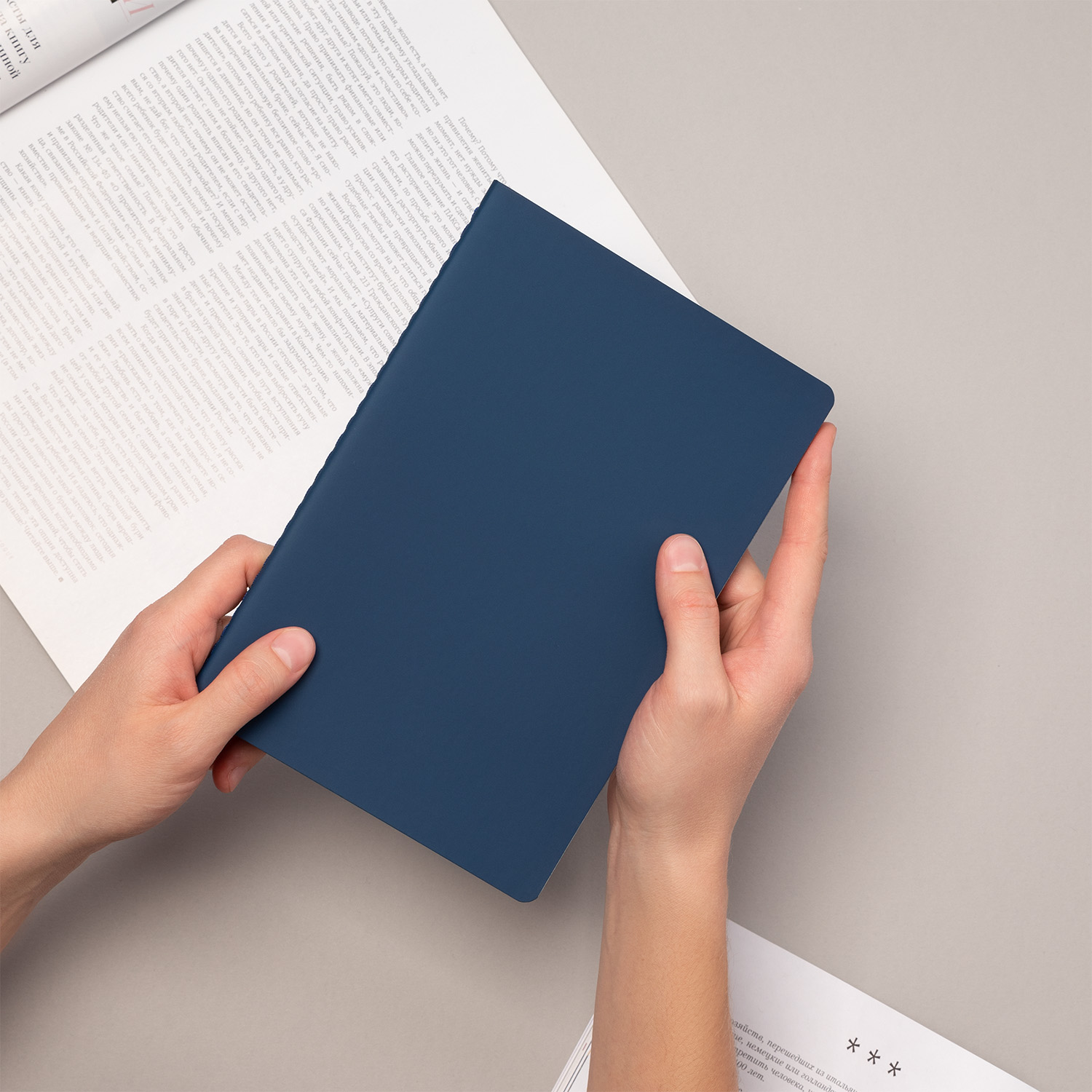 Блокнот Alpha slim, синий-12