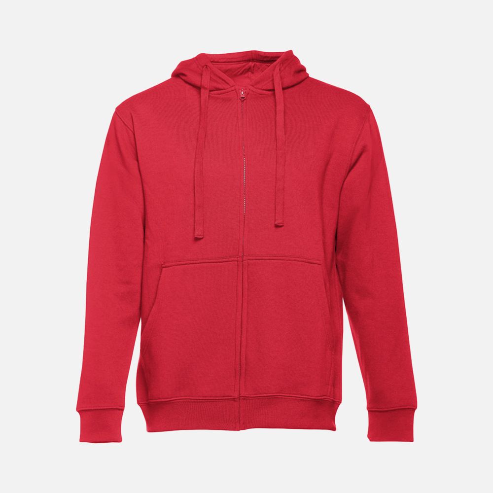Толстовка мужская на молнии с капюшоном Amsterdam, красная-0