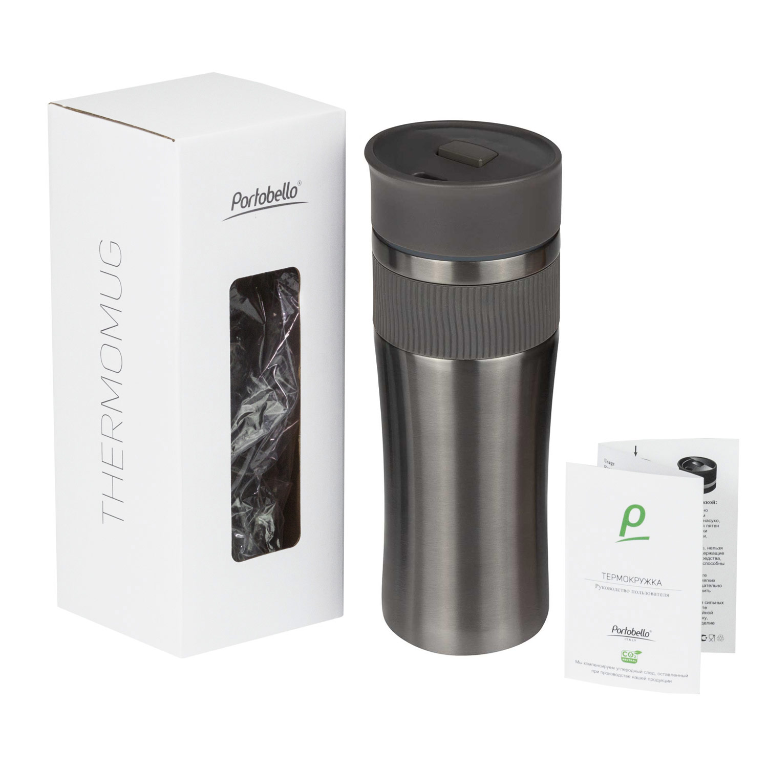 Термокружка вакуумная Поло (Polo), серая-5