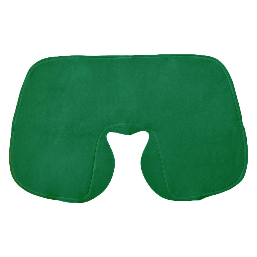 Подушка  надувная дорожная WAY в футляре; зеленый; 43,5х27,5 см; твил, зеленый-1