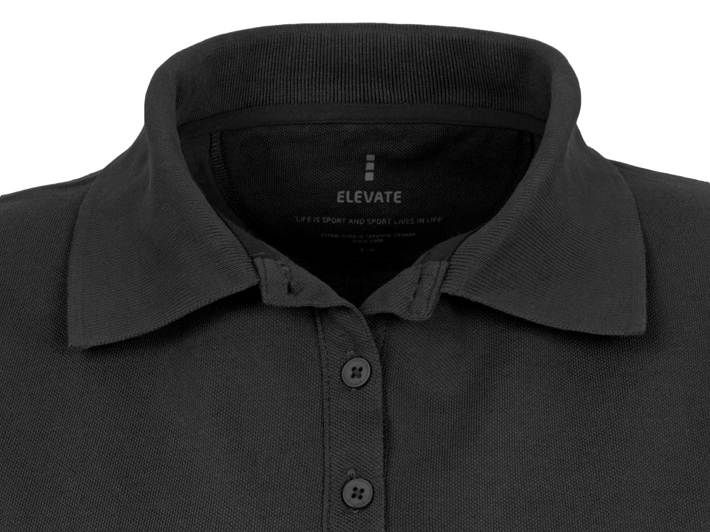 Calgary женская футболка-поло с коротким рукавом, черный-3