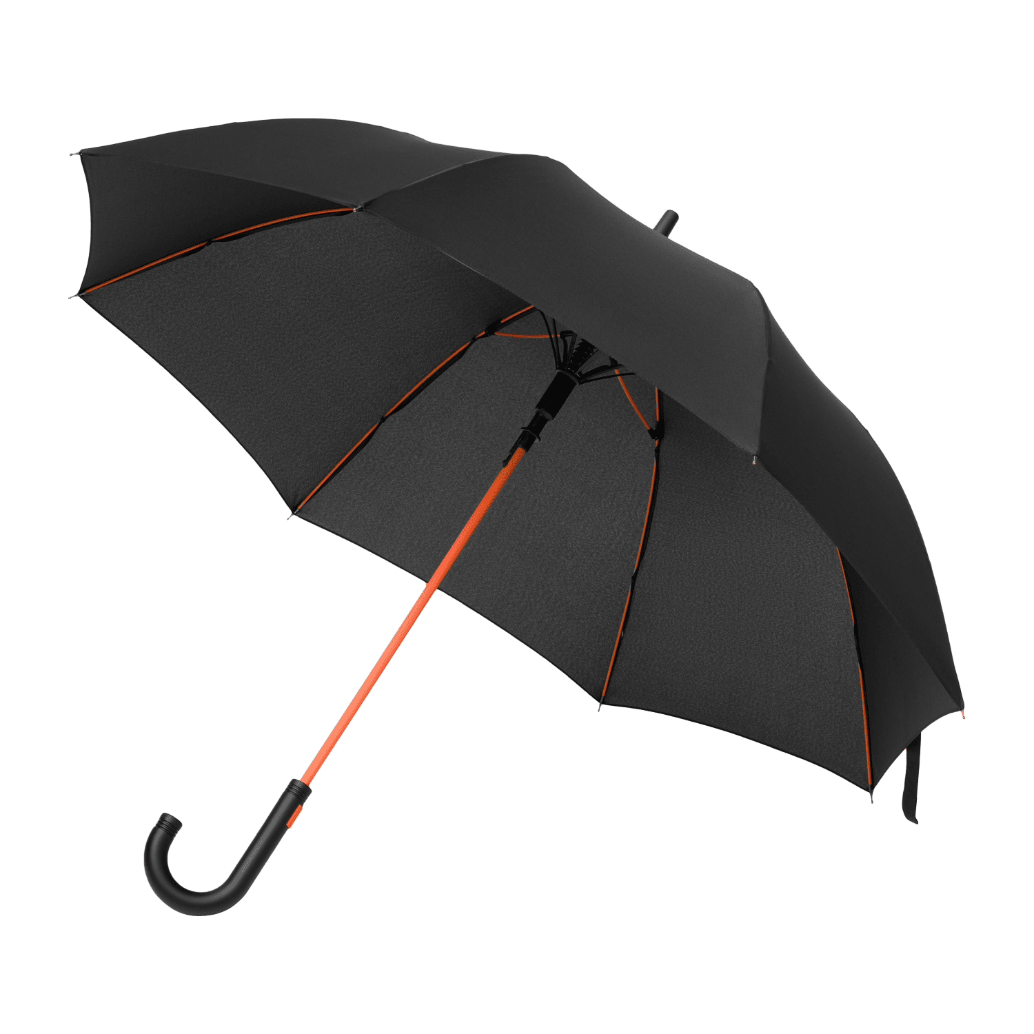 Зонт-трость Quantum, черный/оранжевый-0