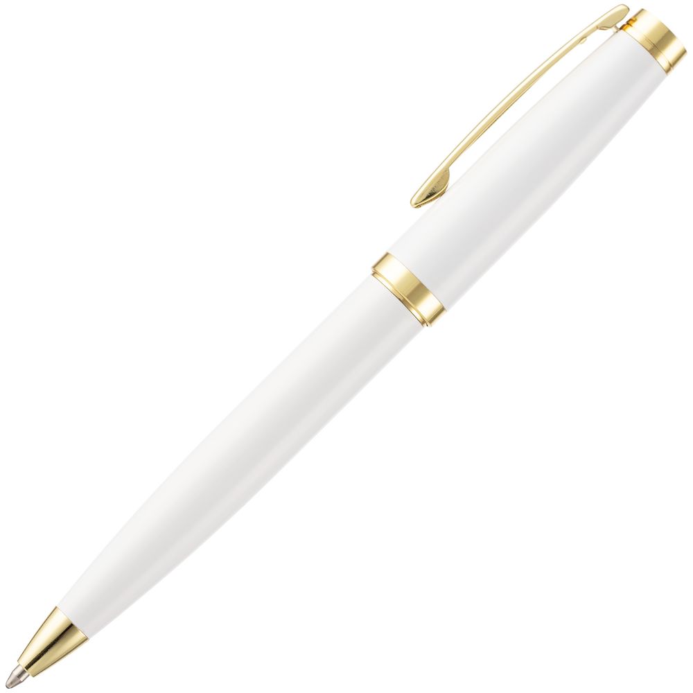 Ручка шариковая Letra Gold, глянцевая, белая-2
