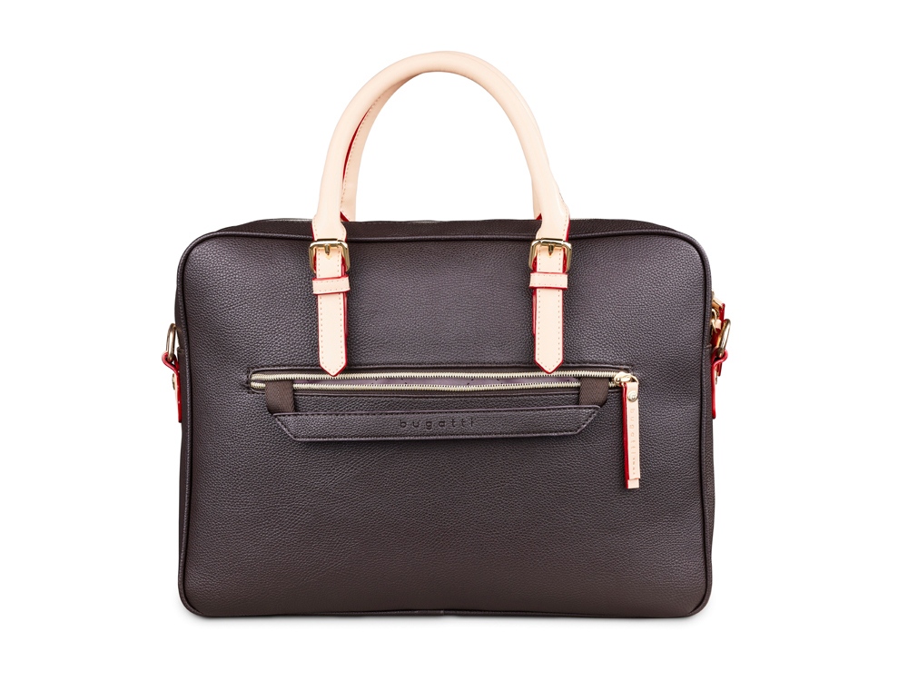 Портфель женский BUGATTI Ella 15'', тёмно-коричневый, полиуретан, 38х6х27,5 см-5