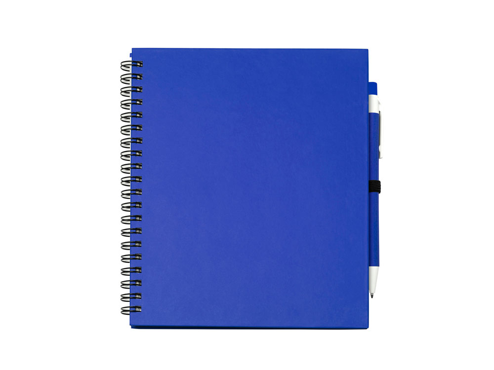 Блокнот LEYNAX с ручкой из переработанного картона, королевский синий-0