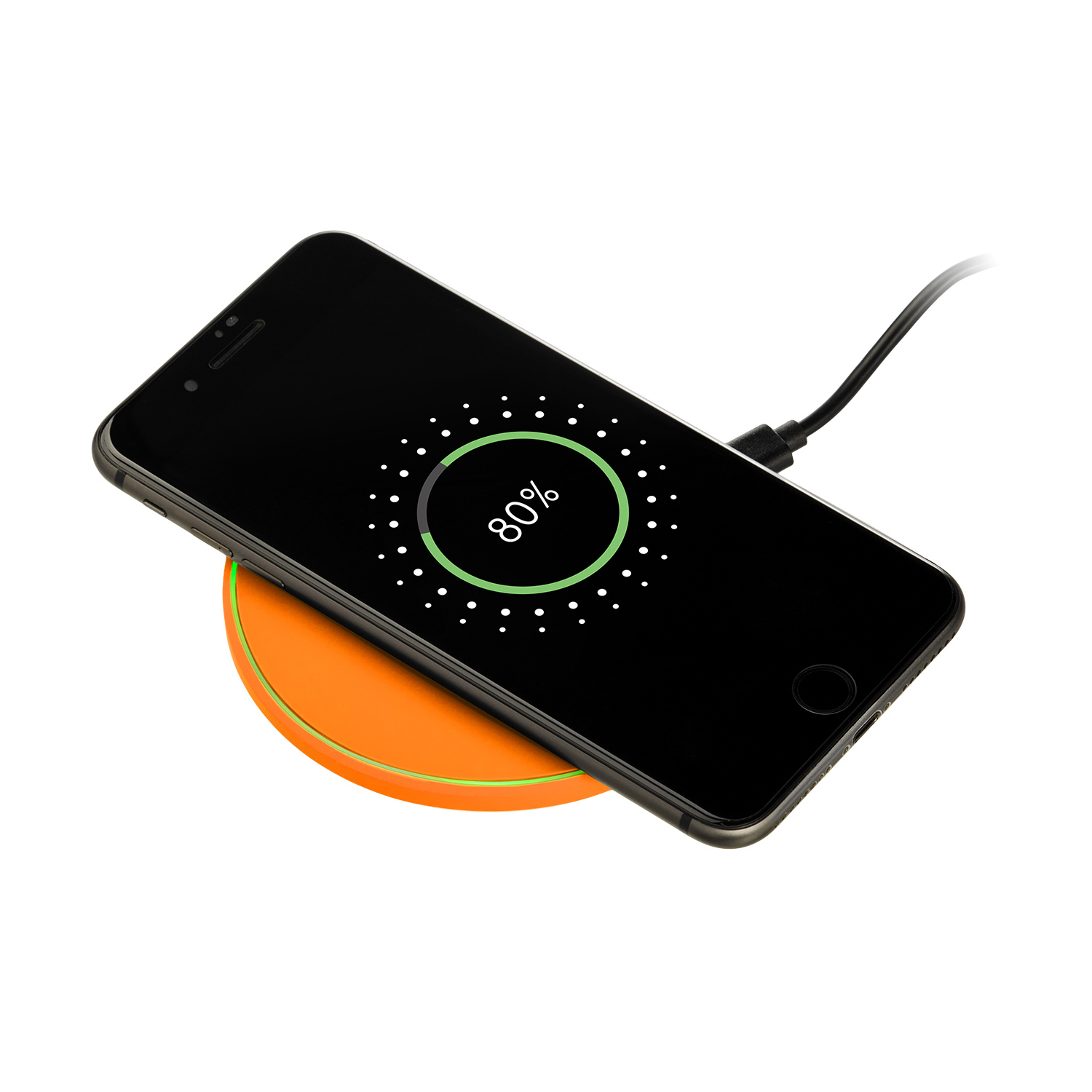 Беспроводное зарядное устройство с подсветкой 15W Auris, оранжевое-4