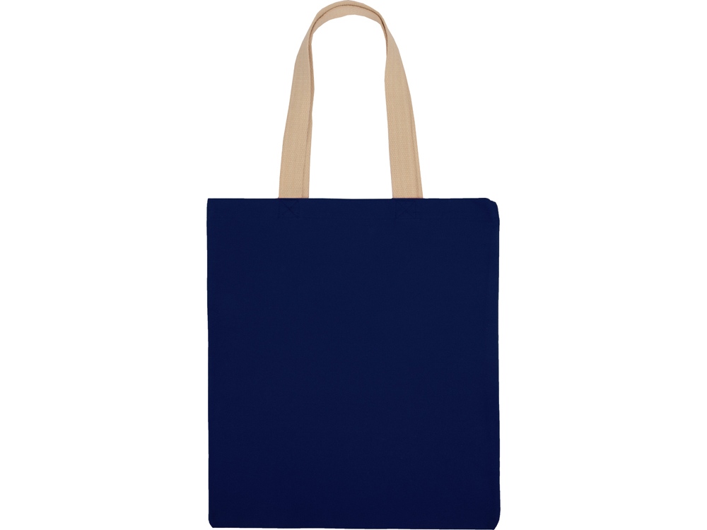 Сумка для шопинга Steady из хлопка с парусиновыми ручками, 260 г/м2, темно-синий-3