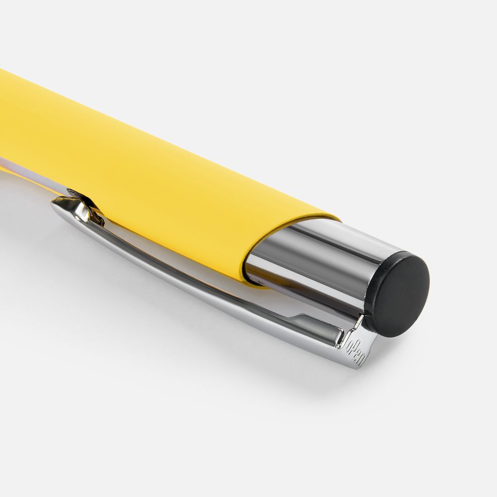 Ручка шариковая Keskus Soft Touch, желтая-1
