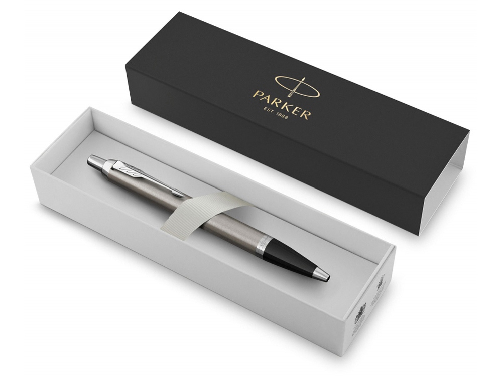 Шариковая ручка Parker IM Stainless Steel CT, стержень: M, цвет чернил: blue, в подарочной упаковке.-1