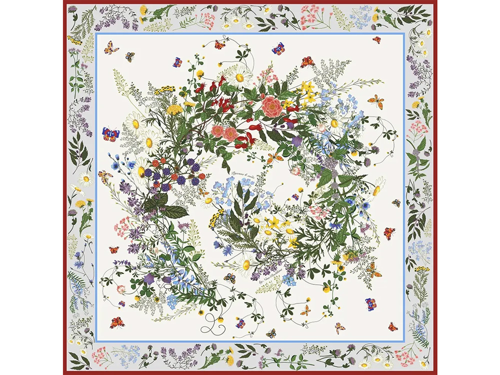 Набор: платок Русский полевой букет и свеча Цветы и травы-1