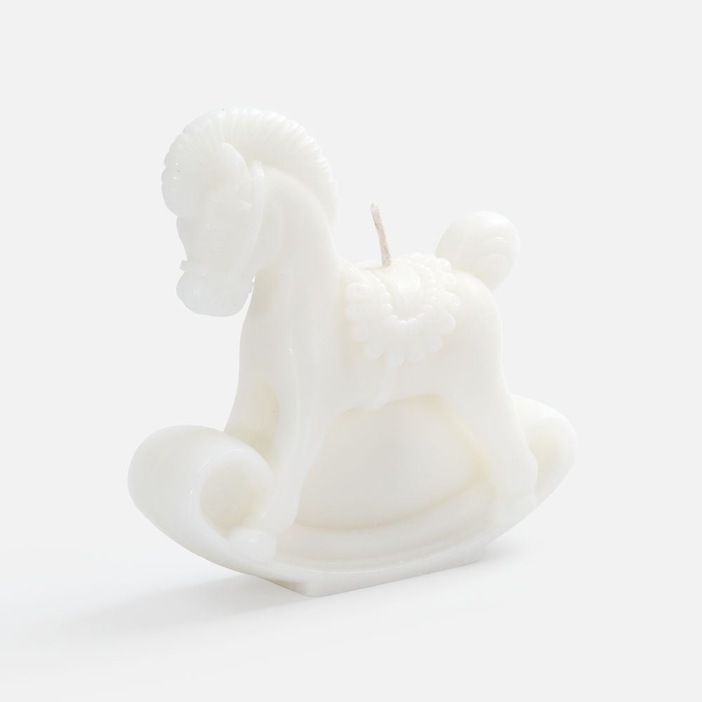 Свеча фигурная «Лошадка-качалка», белая-0