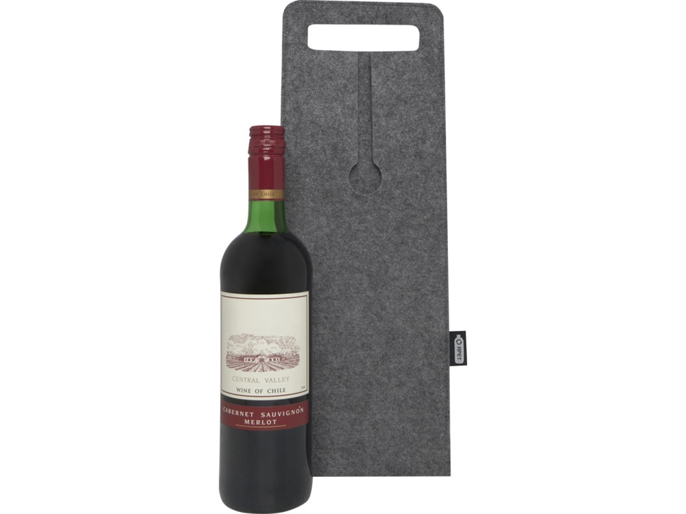 Felta Мешок для вина из переработанного фетра, сертифицированного согласно GRS, емкостью 75 мл - средне-серый-3