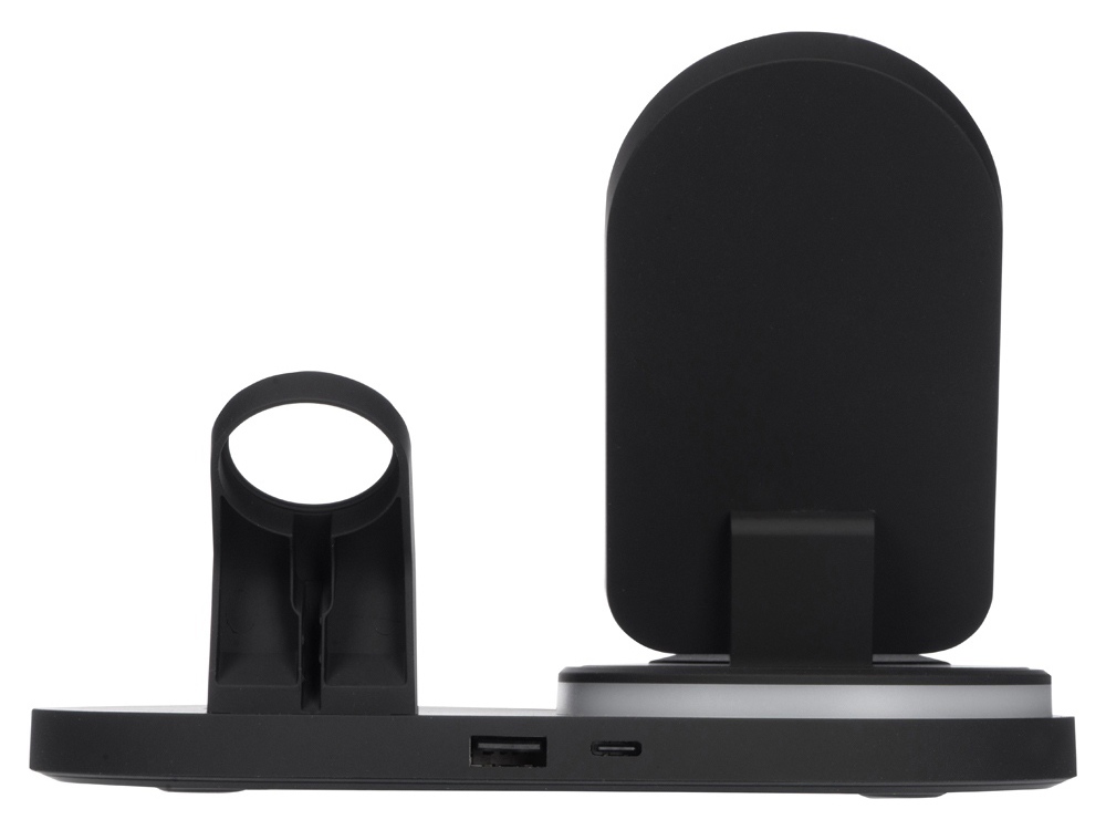 Складная зарядная станция с беспроводной зарядкой Flashport, 15 Вт, черный-7