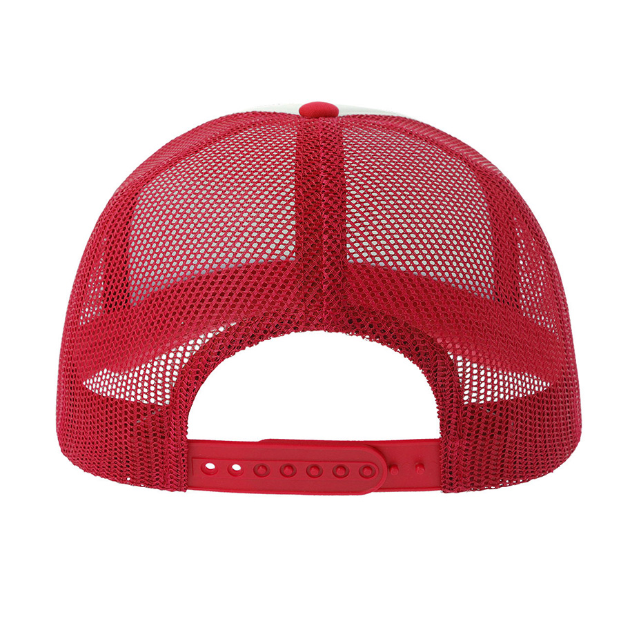 Бейсболка RAPPER-S, 5 клиньев, пластиковая застёжка, белый, красный-6