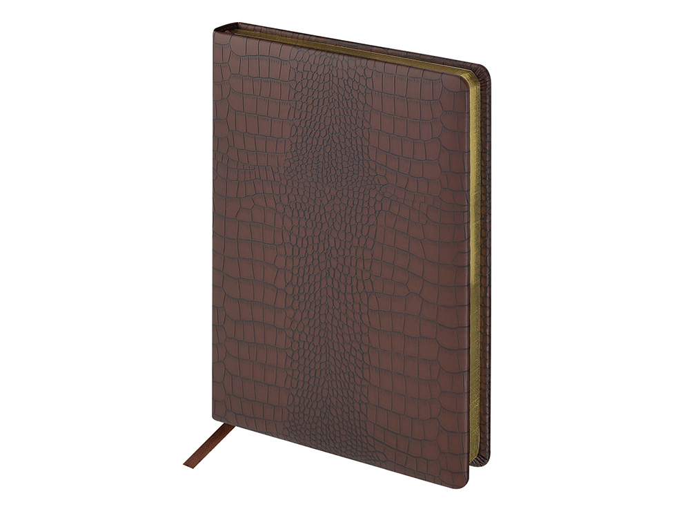 Ежедневник недатированный А5 Amazonia, коричневый с золотым обрезом-0