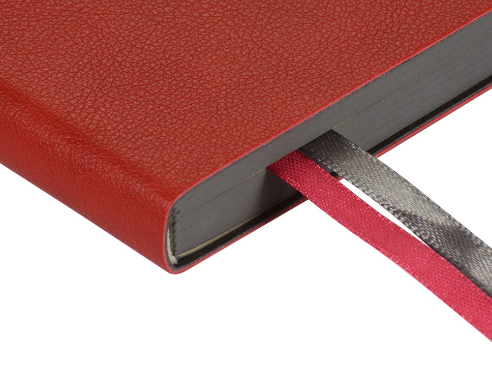 Ежедневник А5 датированный Boston 2026, красный с серым обрезом-2