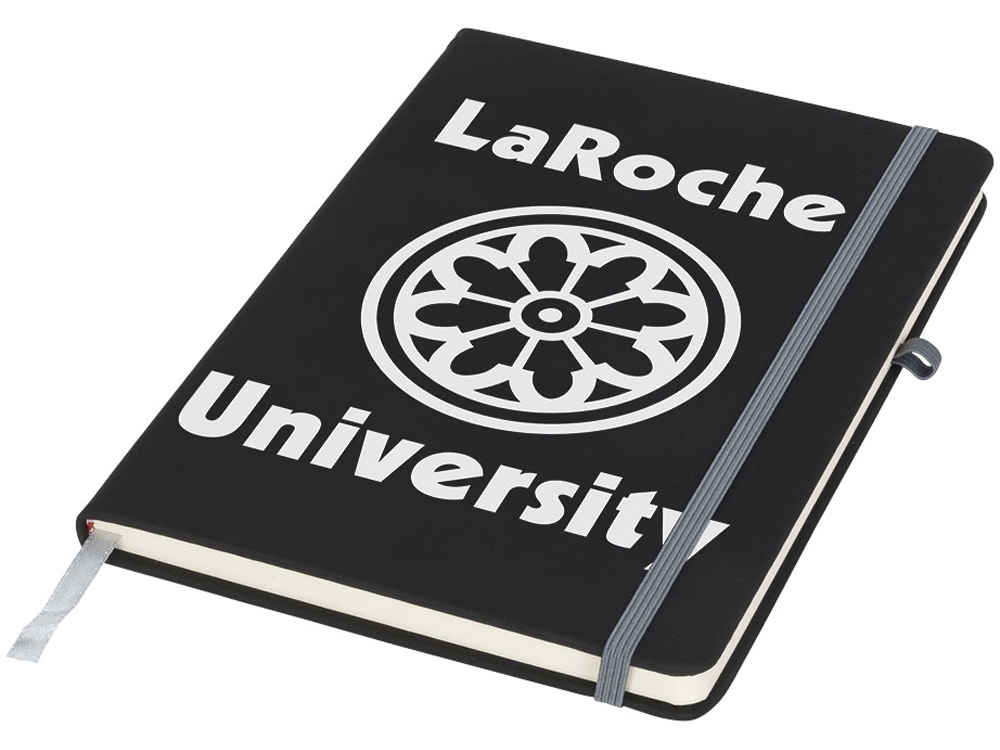 Блокнот Noir среднего размера, черный/серый-4