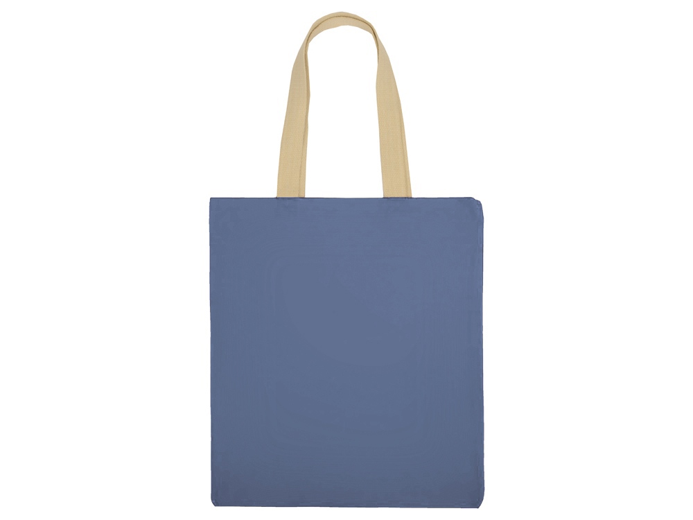 Сумка для шопинга Steady из хлопка с парусиновыми ручками, 260 г/м2, голубой-3