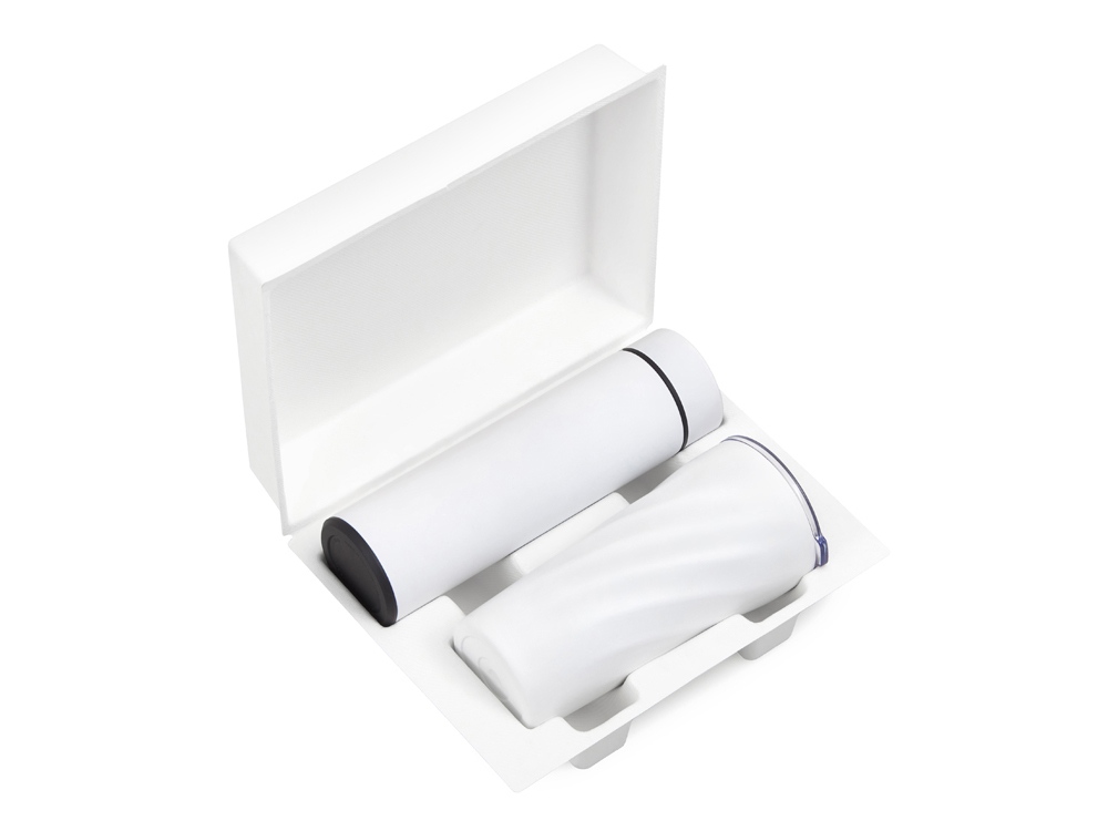 Подарочный набор FAMILY с термосом и термокружкой, белый-1