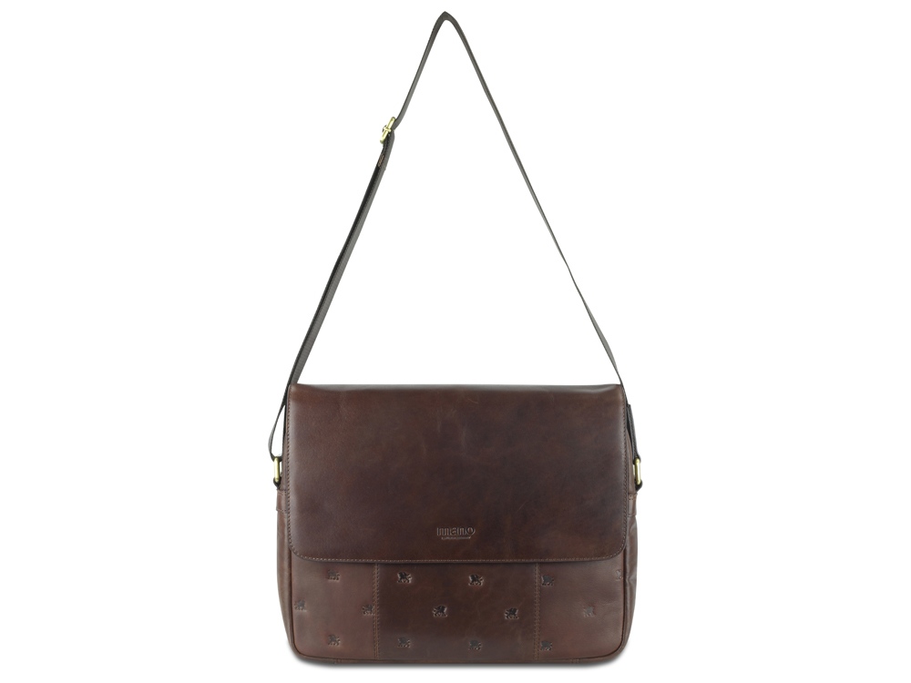 Сумка через плечо Mano Don Leon, натуральная кожа в коричневом цвете, 38 х 30 х 7 см-6