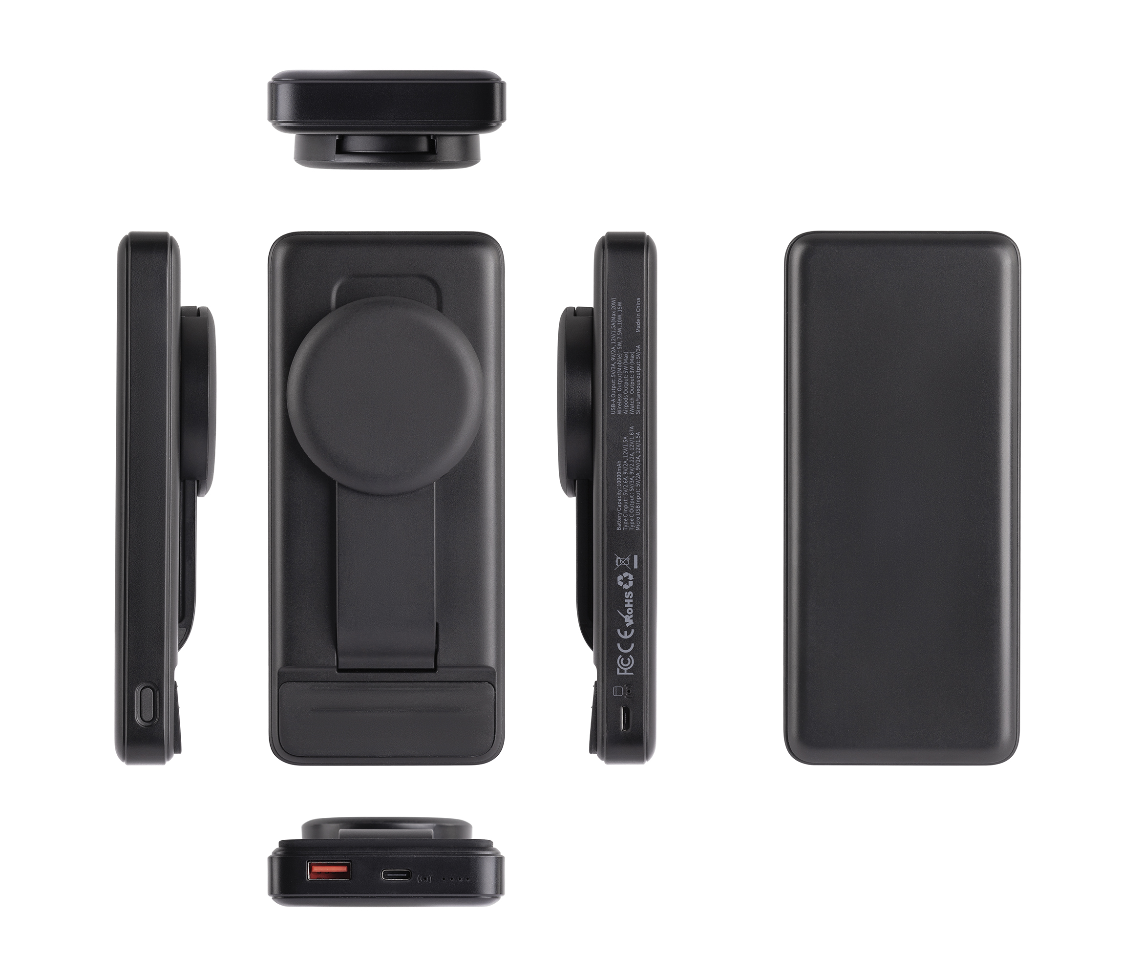 Беспроводная зарядная (20W/15W) станция-пауэрбэнк "Slider" 10000 mAh для смартфонов, наушников, часов, с подвижным зарядным блоком-2