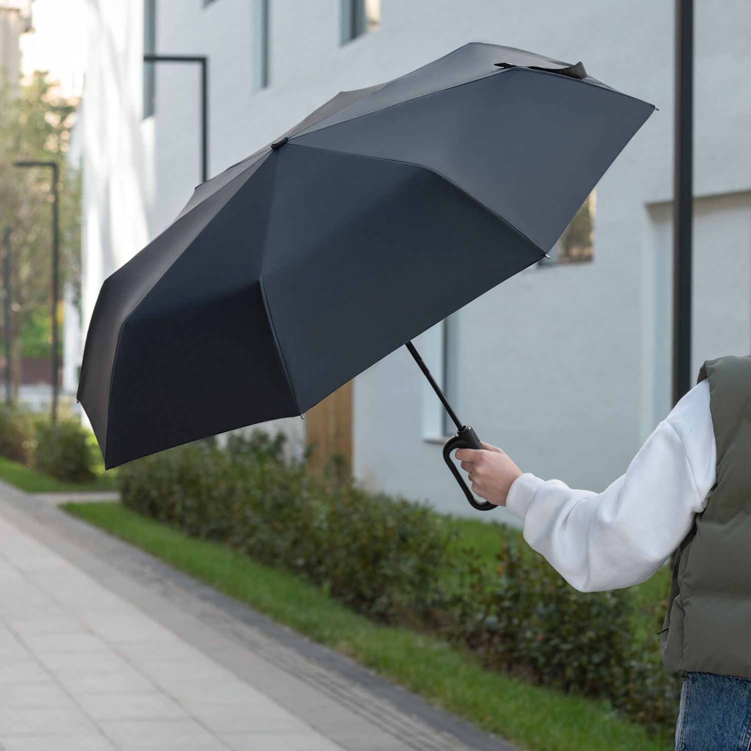 Зонт складной Azimut, черный-12