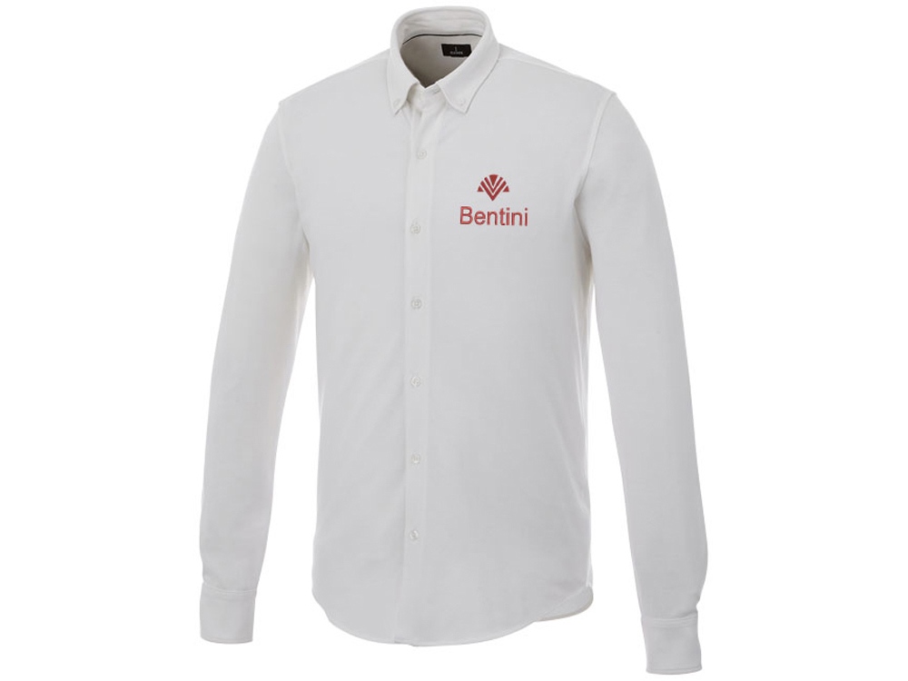 Мужская рубашка Bigelow из пике с длинным рукавом, белый-3