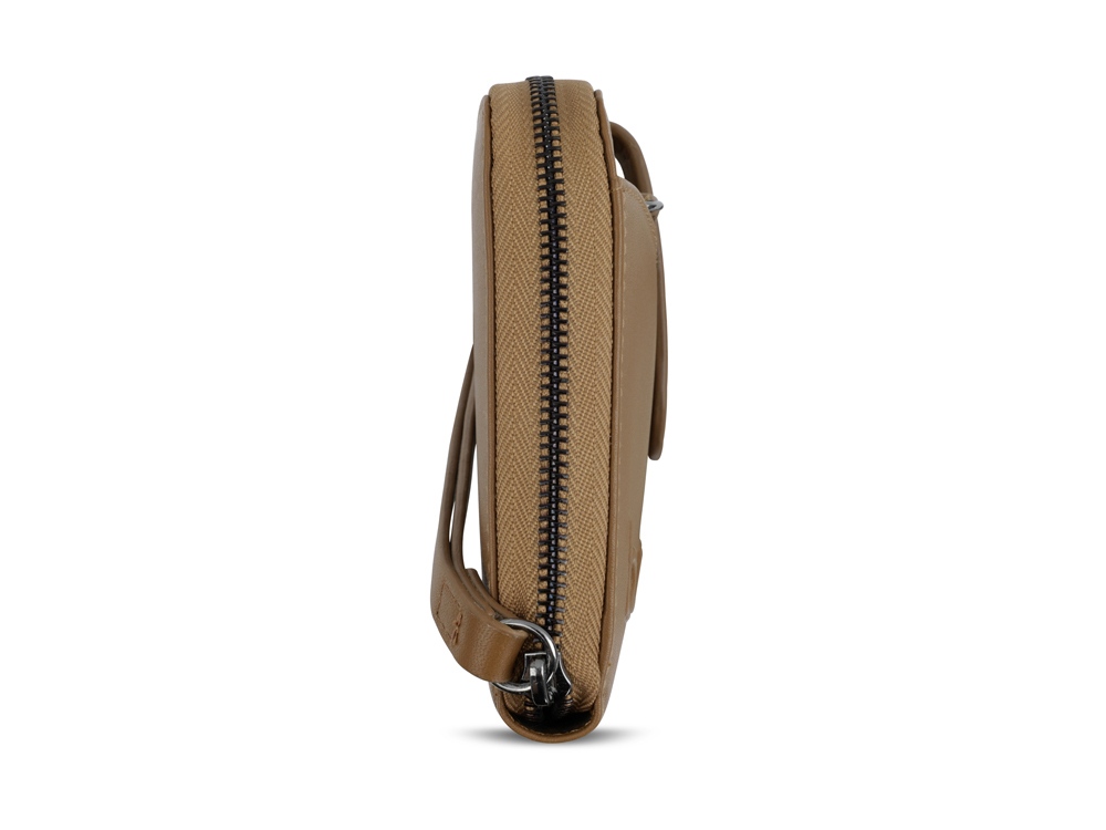 Кошелёк женский BUGATTI Daphne с ключницей, коньячный цвет, воловья кожа/полиэстер, 19х3х11 см-3