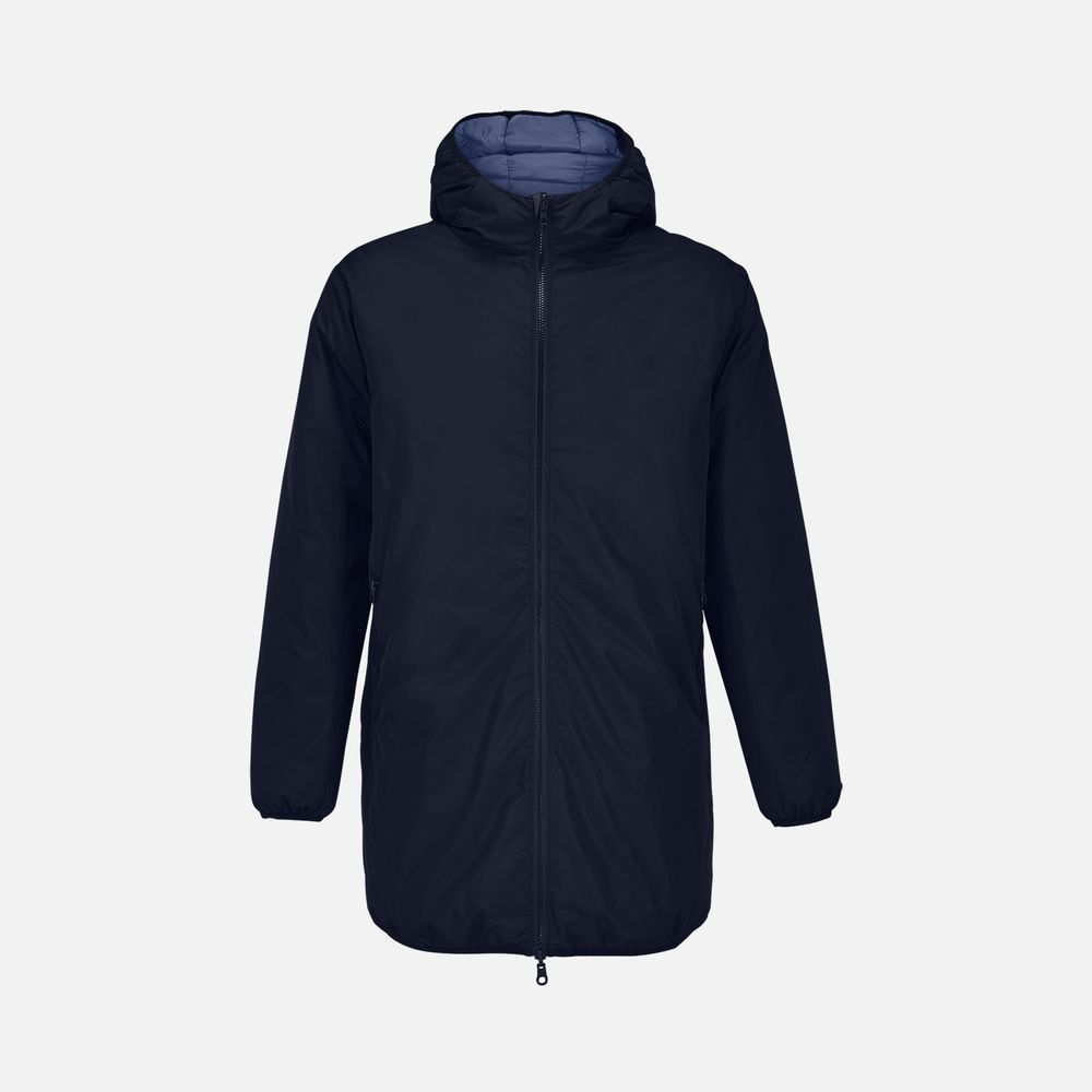 Куртка-парка унисекс Reverse, темно-синяя-1
