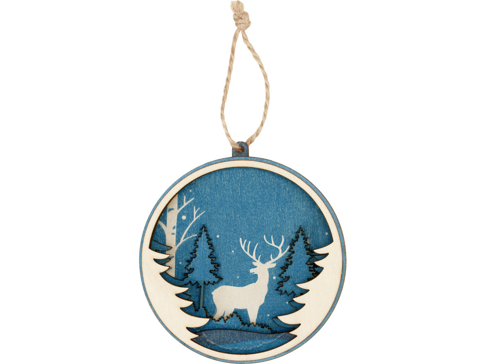 Подвеска деревянная многослойная Рождественская встреча-1